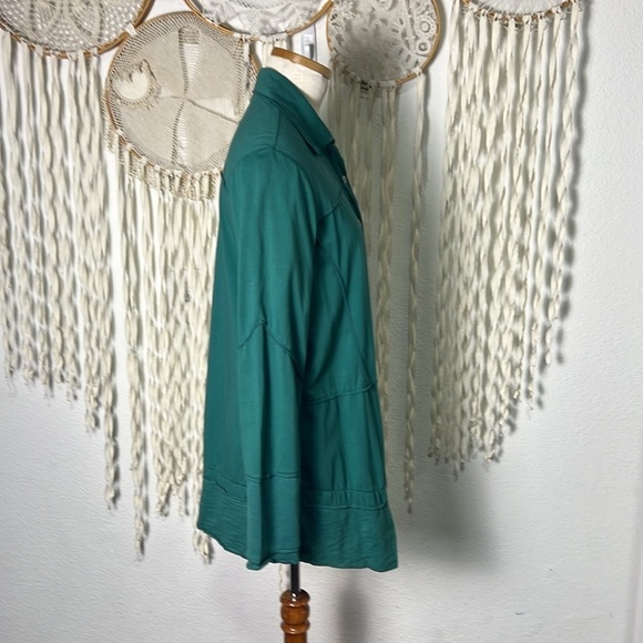 Neon Buddha Teal Long Sleeve Button Down Cotton Blend Shirt Jacket Size Large - Picture 5 of 8
